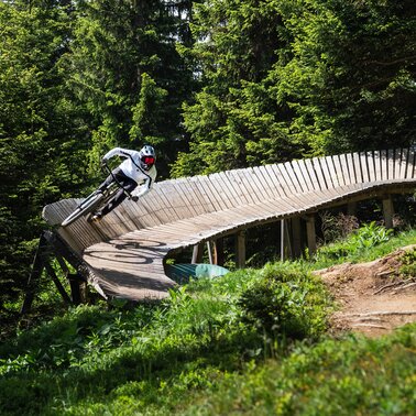 The Supernatural is a Bikeparktrail in the Bikepark Serfaus-Fiss-Ladis in Tyrol in Austria | © Serfaus-Fiss-Ladis Marketing GmbH | Manuel Kokseder